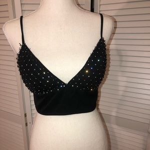 Rehab rhinestone bra crop top